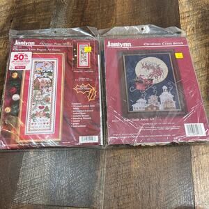 Janlynn Christmas Cross Stitch x 2. Vintage. NWT.